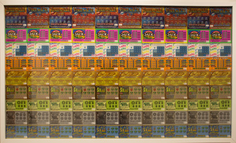 Tim Kent Art Mixed Media Lottery ticket and resin artwork image 