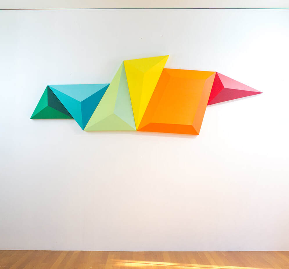 Tim Kent Art Triangular shaped canvas instalation 