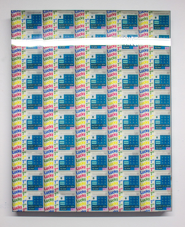 Lucky 7's Lottery Tickets and resin mixed media artwork by Tim Kent Art